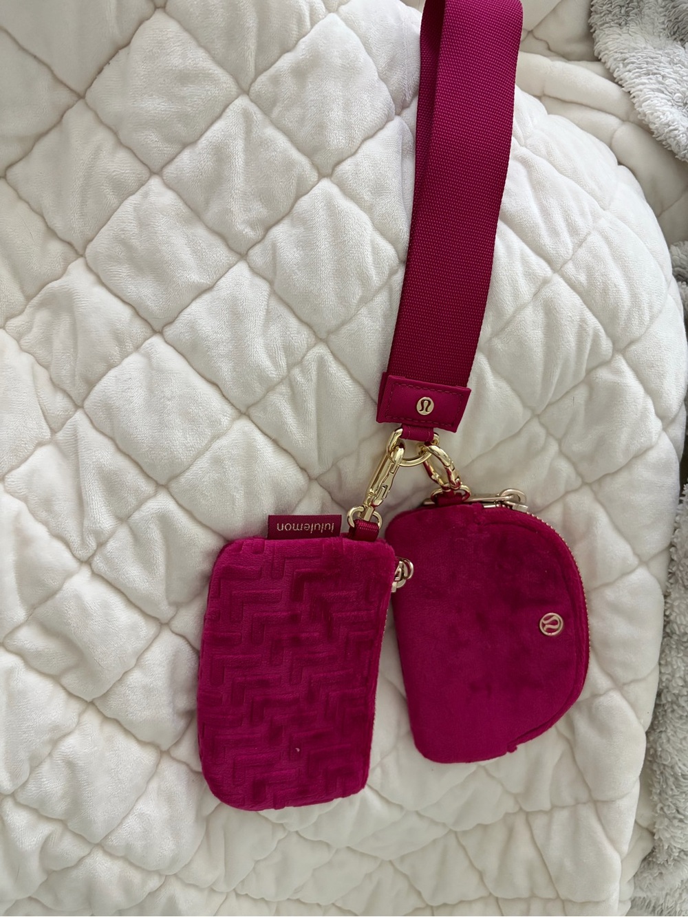 lululemon athletica Fuchsia Mini Pouch Duo with Wide Strap